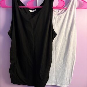 Black and White Sleeveless Tops - Maternity